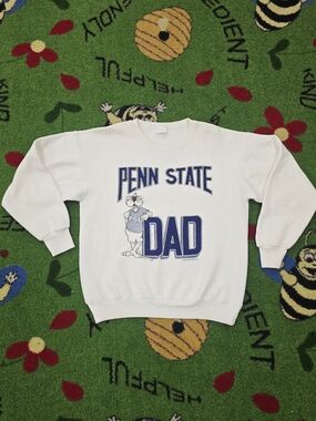 Vintage Happy Valley Penn State DAD White Crewneck Sweatshirt Large